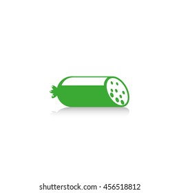 Smoked sausage. Vector icon. 