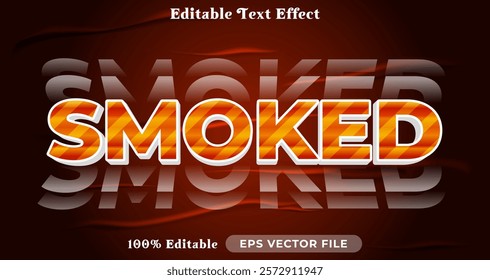 Smoked text effect, trendy graphic style editable text
