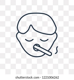 Smoked vector outline icon isolated on transparent background, high quality linear Smoked transparency concept can be used web and mobile