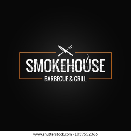 smokehouse logo design on black background Stock foto © 