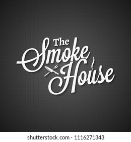 smokehouse vintage lettering on black background