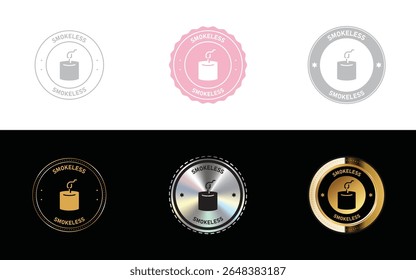 Logo sem fumaça. Vetor de Ícone, Carimbo, Selo e Símbolo
