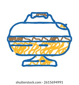 smoker beef doodle icon sketch vector. smoker beef sign. isolated symbol illustration