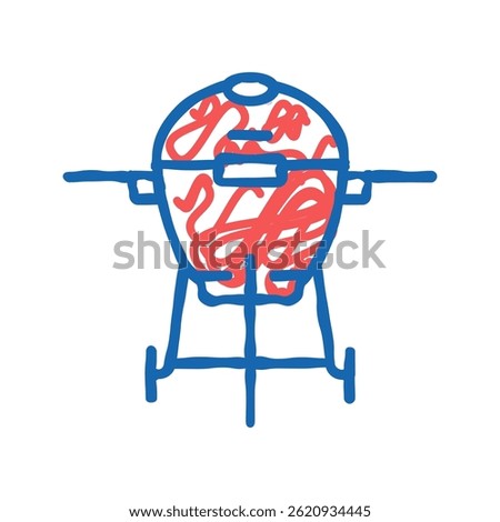 smoker beef doodle icon sketch vector. smoker beef sign. isolated symbol illustration