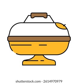 smoker beef line icon vector. smoker beef sign. isolated symbol illustration