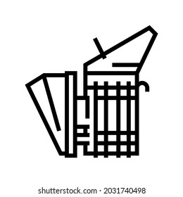 vector de icono de la línea de apicultura para fumadores. cartel de apicultura de fumadores. símbolo de contorno aislado ilustración negra