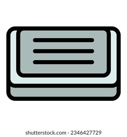 Smoker box icon outline vector. Cigarette smoke. Nicotine health color flat