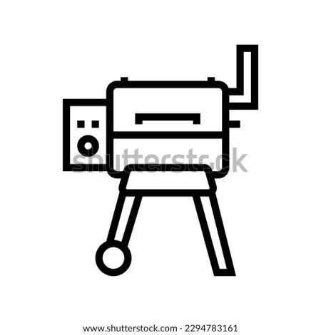 smoker food line icon vector. smoker food sign. isolated contour symbol black illustration