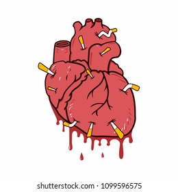 Smoker Heart Filled With Cigarette