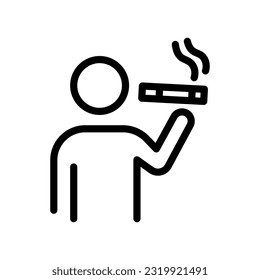 smoker line icon illustration vector graphic