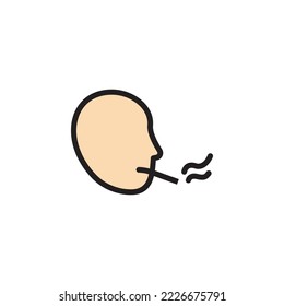 smoker outline icon. Elements of smoking activities illustration icon. Signs and symbols can be used for web, logo, mobile app, UI, UX