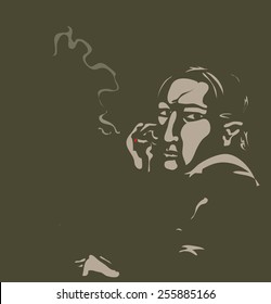 smoker painted in a concise manner