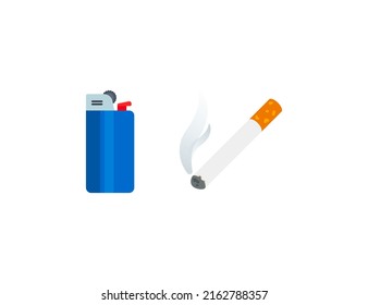 Smoker Vector Emoji Set Illustrations. Smoker Emoticons