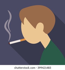 Smoker Vector Flat Design Stock Vector (Royalty Free) 399421483 ...