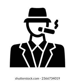 Smoker Vector Glyph Icon For Personal And Commercial Use.
