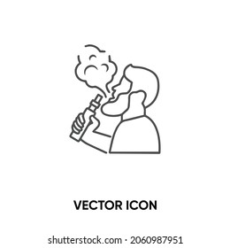Smoker vector icon. Modern, simple flat vector illustration for website or mobile app.Vape or cigarette symbol, logo illustration. Pixel perfect vector graphics