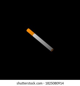 A smoker's cigarette with a filter on a black background. Smoker. The harm of nicotine to the health of smokers. Smoking is a bad habit. Tobacco in a cigarette for smoking. Place for your text.