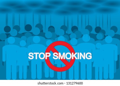 smokers in the cigarette smoke. stop smoking. background eps10