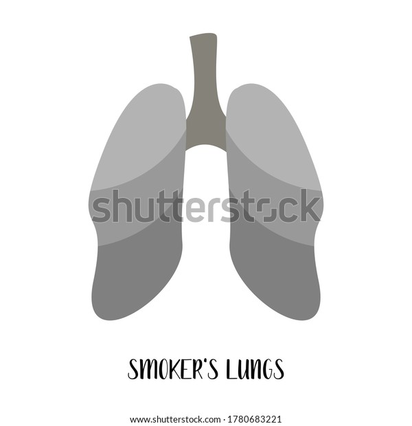 Smokers Lungs Pulmonology Vector Flat Cartoon Stock Vector (Royalty