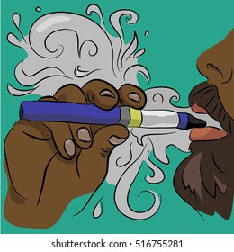 Smokes electronic cigarette vector illustration