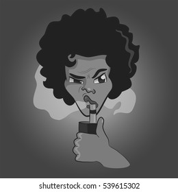 . Smokes vape black man