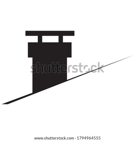 Smokestack, black conceptual vector icon
