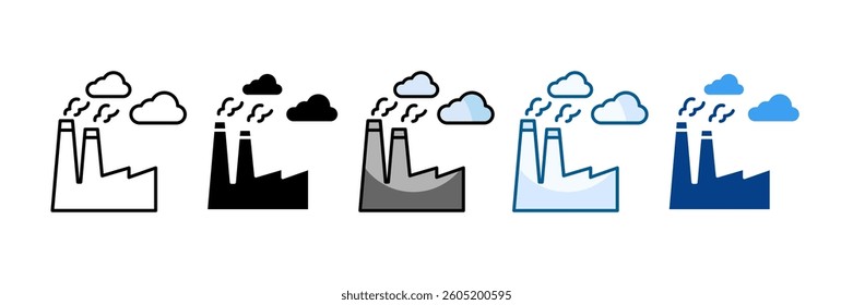 Smokestacks Icon Set Multiple Style Collection