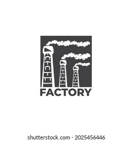 Smokestacks icon. Strong and bold. Can be used for factory logos.