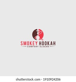 Smokey Hookah Logo Design Vector Template