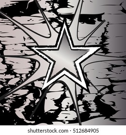 Smokey quartz colored rock n roll grunge star vector background