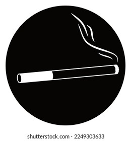 Smoking allowed. Icon and symbol. Indication of the area where cigarette smoking is allowed.