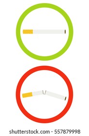 smoking allowed and smoking prohibited symbol