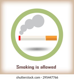 Smoking is allowed sign