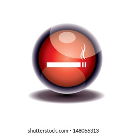 smoking area button.  vector illustration