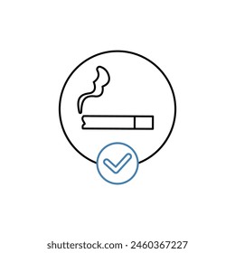 smoking area concept line icon. Simple element illustration.smoking area concept outline symbol design.