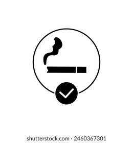 smoking area concept line icon. Simple element illustration.smoking area concept outline symbol design.