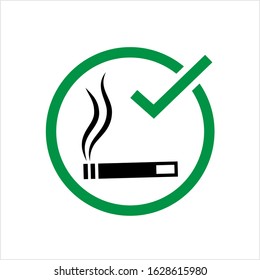 Smoking Area Icon, Designated Smoking Area, Smoking Zone Icon Vector Art Illustration