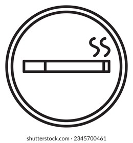 Smoking area icon or logo illustration black style