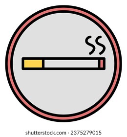 smoking area icon or logo illustration filled outline color style.
