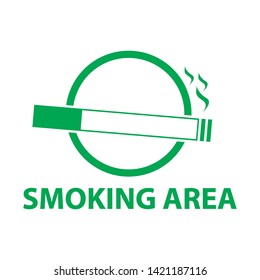 smoking area icon logo vector illustration template