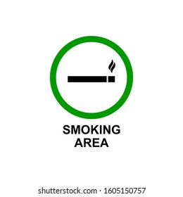 smoking area icon smoke icon vector illustration logo template for many purpose. Isolated on white background