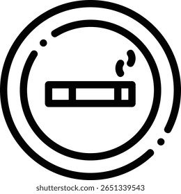 ícone da área de fumadores. Design De Estilo Linear Fino Isolado Em Plano De Fundo Branco