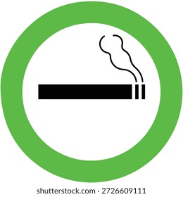 Smoking area icon vector symbol for station gas, restaurant, room, hospital, school and public places. isolated cigarette prohibition sign. 