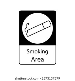 smoking area icon with white background vector stock illustration