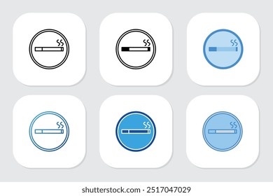 smoking area icons with various design styles