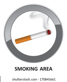 Smoking area label. Smoking Area Vector Sign.