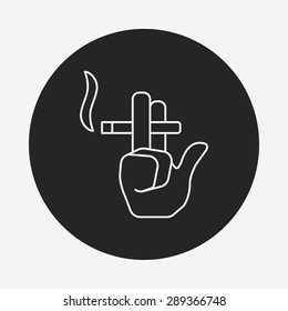 smoking area line icon