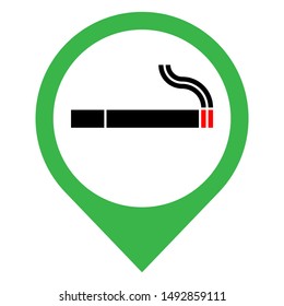 smoking area location logo no smoking sign symbol black cigarette