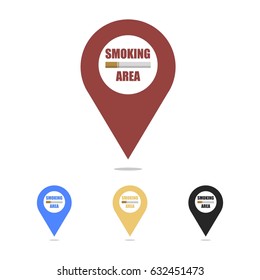 Smoking Area Map Marker Icon Set