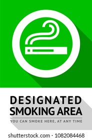 Smoking area new poster, vector illustration for print